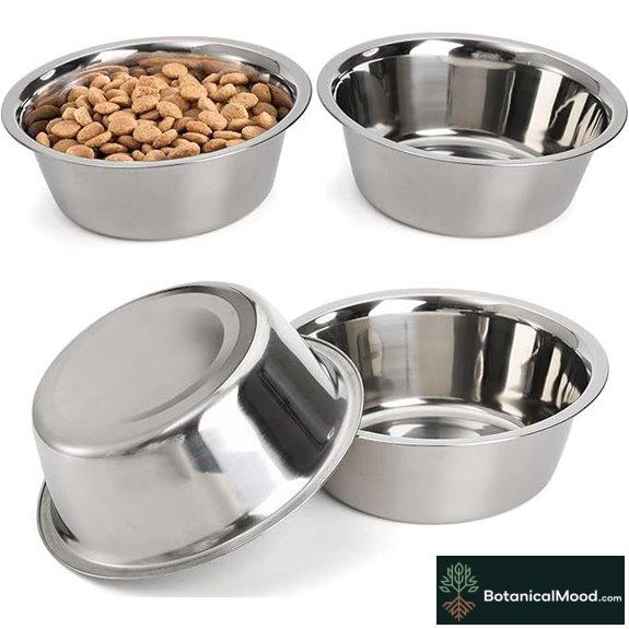 DEAYOU Stainless Steel Pet Bowl 4-Pack (47 oz)