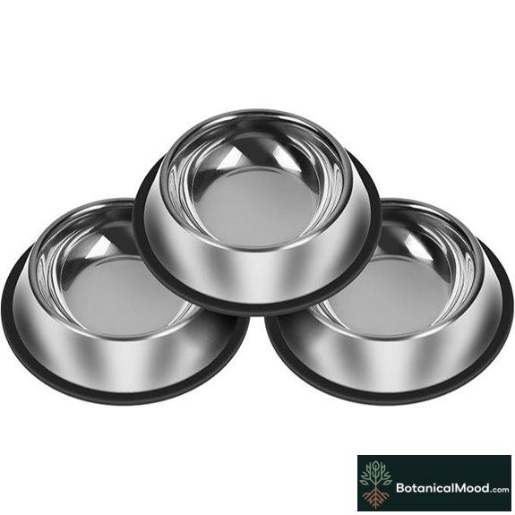 3-Pack Stainless Steel Dog Bowls Set (13 oz)