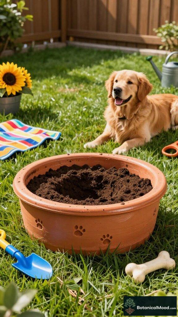 top dog digging boxes