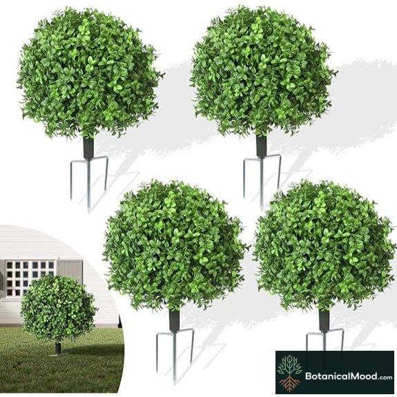 4 Pack UV Resistant Faux Boxwood Panels