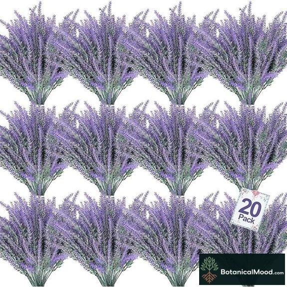 TURNMEON Artificial Lavender Flowers for Outdoors UV Resistant Gray Purple