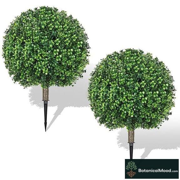 Boxwood Topiary Balls (2-Pack) UV/Fade Resistant Bushes