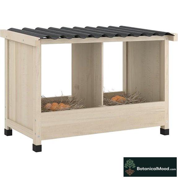 Wooden Chicken Nesting Box with 2 Holes Floor/Wall Mounted