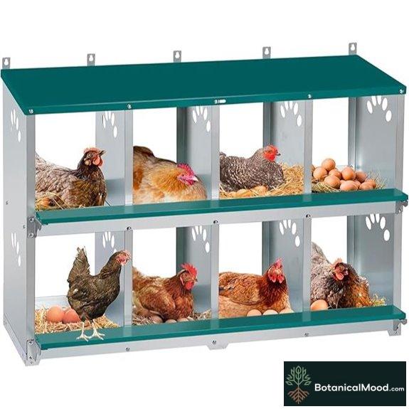 Green 8-Compartment Chicken Nesting Box (Wall-Mount)