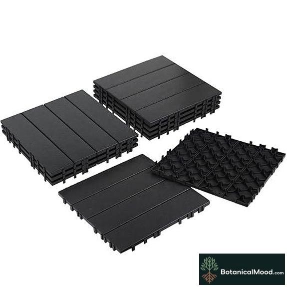 9-Pack Interlocking Decking Tiles 12x12 - Waterproof Patio Decking