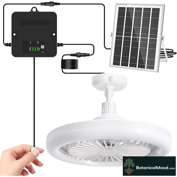 Solar Ceiling Fan with Light (IP65 Waterproof)