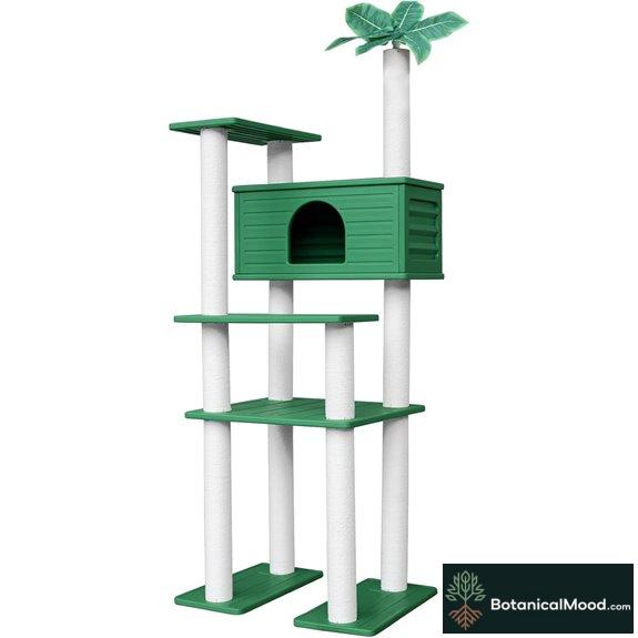 70-Inch Outdoor Weatherproof Cat Tree Tower with Scratching Posts