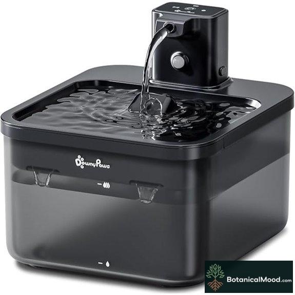 DownyPaws Cat Water Fountain 84oz Wireless BPA-Free
