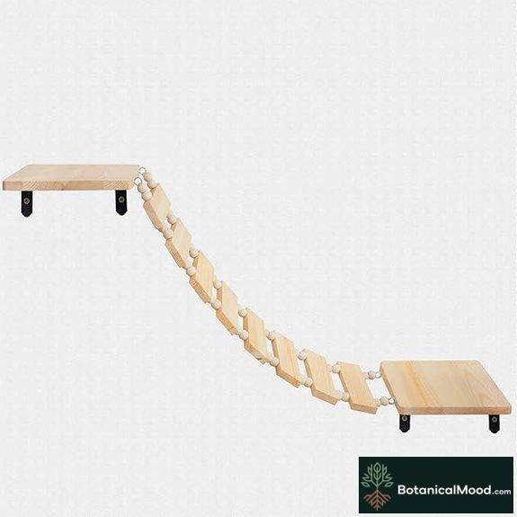 Cat Bridge Ladder: Wooden Cloud Shelf Wall-M Mounted Cat Perch