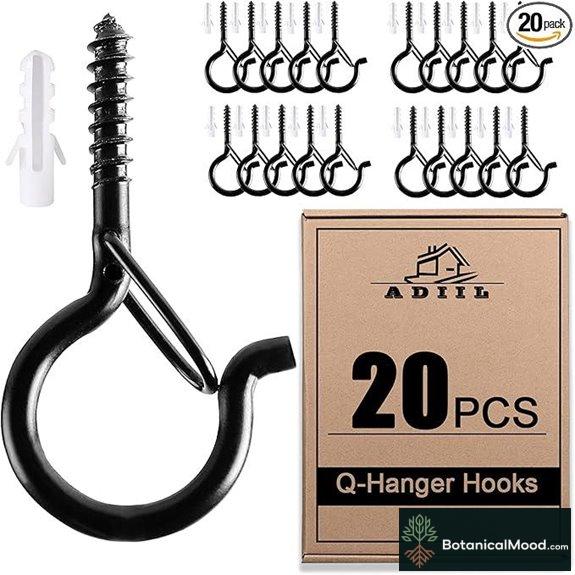 ADIIL 20 PCS Q Hanger Hooks with Safety Buckle