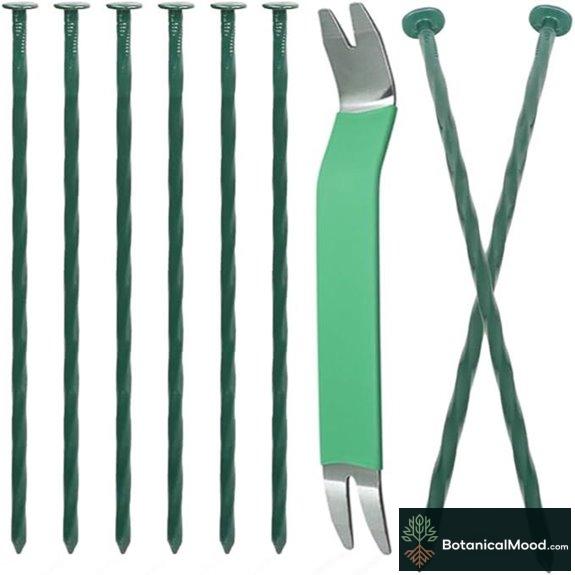 Bakulyor 50 Pack Metal Landscaping Stakes (8 Inch)