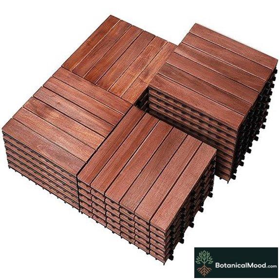 PrimeZone 27-Piece Acacia Wood Patio Tiles