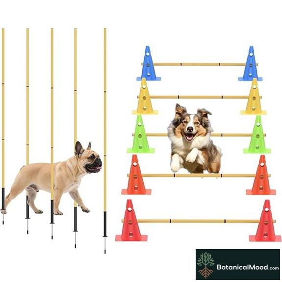 Adjustable Dog Agility Hurdle Cone Set