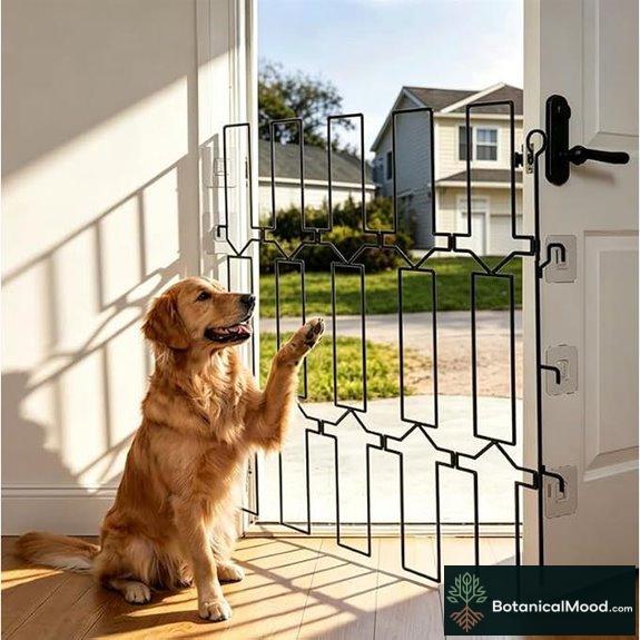 Metal Telescopic Pet Gate Adjustable 31 Tall Black
