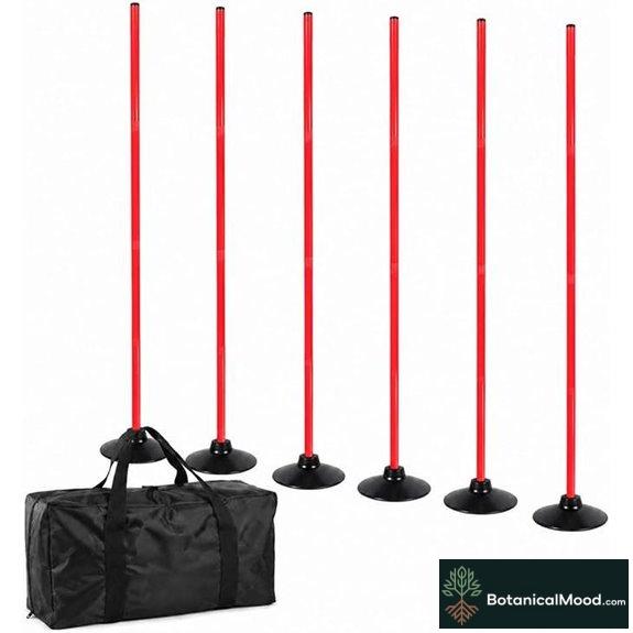6 Pcs Adjustable Agility Training Poles for Sports