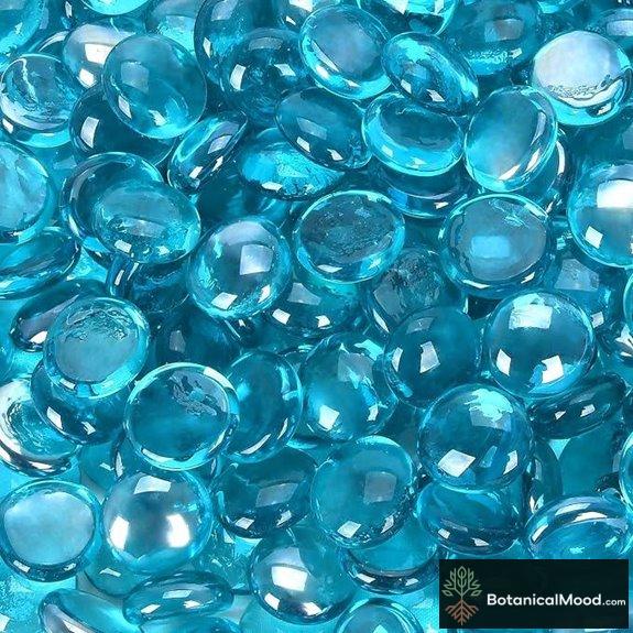 Caribbean Blue Fire Glass Rocks for Firepit (10lb)
