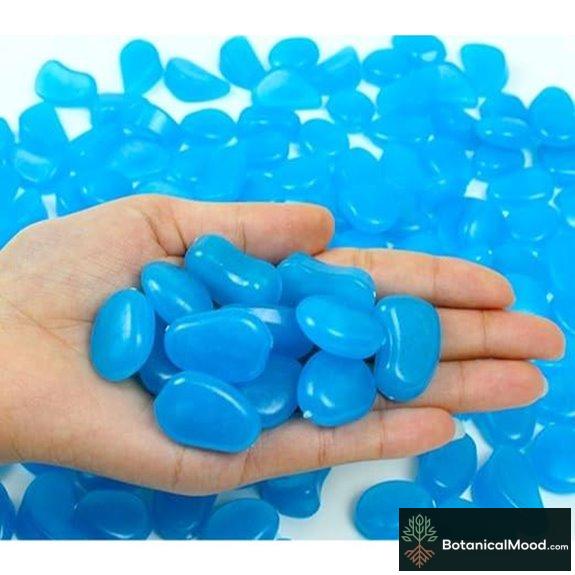 4.8Lbs 1100Pcs Glow in The Dark Stones Pebbles Blue Glow Rocks