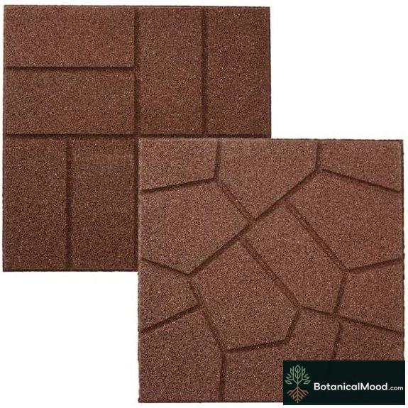 Rubberific Square Rubber Paver Tiles 16x16 Brown