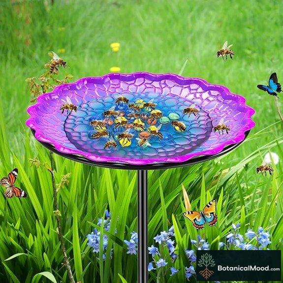 Bee Butterflies Watering Station with Glass Marbles