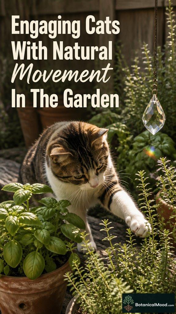 cats exploring garden movement
