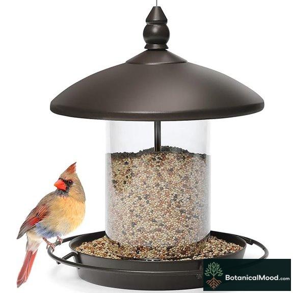 Youvip Metal Roof Bird Feeder - Chew Proof Bronze