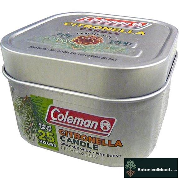 Coleman Pine Scent Citronella Candle with Wooden Crackle Wick - 6 oz