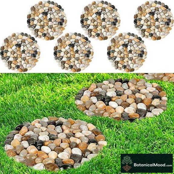 Multi-Color River Rock Stepping Stones (6 Pcs)