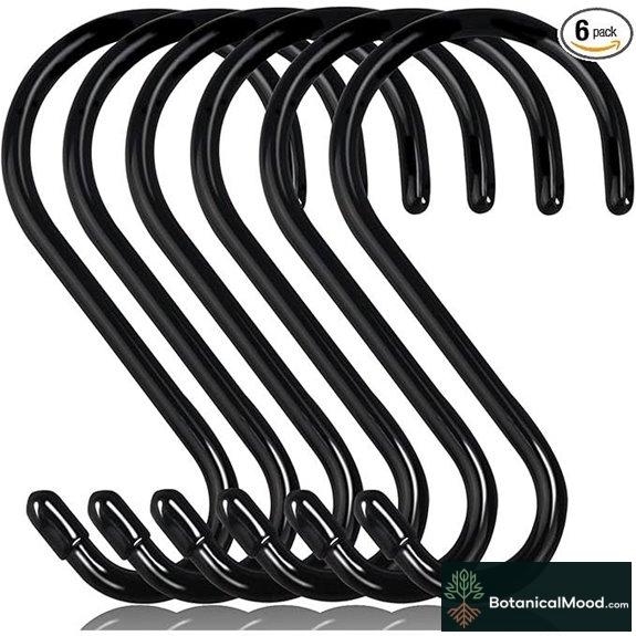 Heavy Duty Vinyl Coated S Hooks (6 Pack)