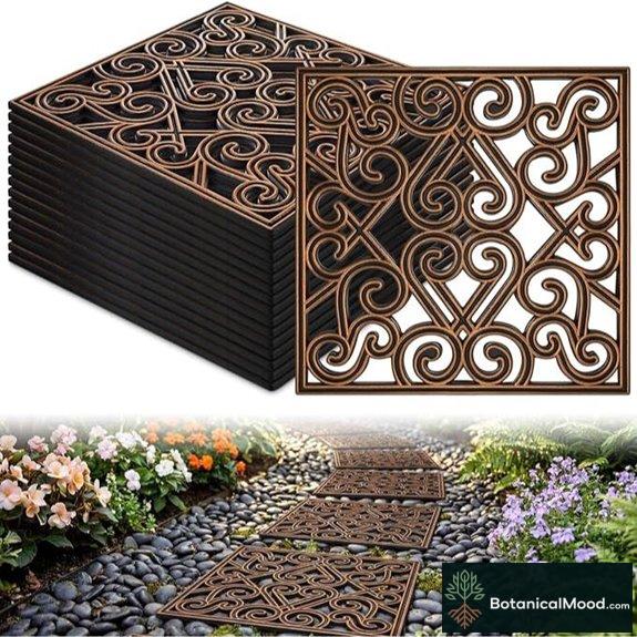 Pangda 8 Pack Rubber Garden Path Stepping Stones
