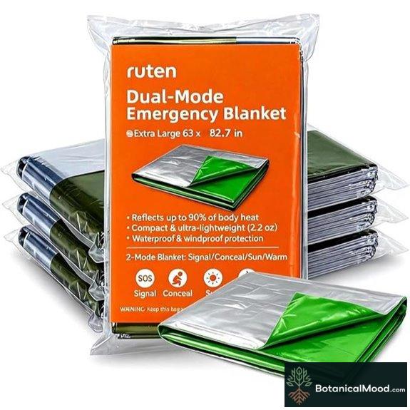 Ruten Double-Sided Emergency Thermal Blankets (4-Pack)