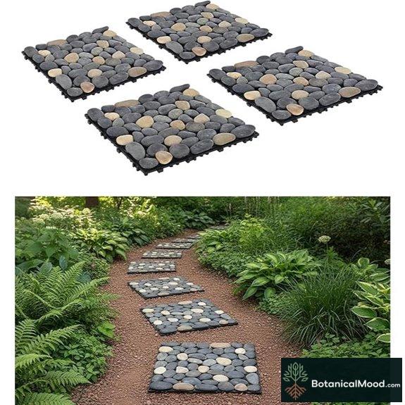 Interlocking Garden Stepping Stones 4 Pcs 11.8 Square