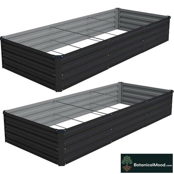Vengarus 2PCS Galvanized Raised Garden Bed Kit