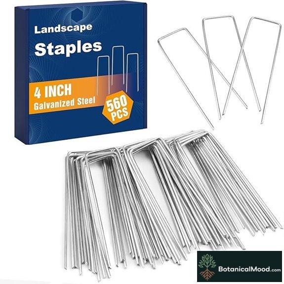 Whonline 560 Pack Galvanized Landscape Staples U-Shaped