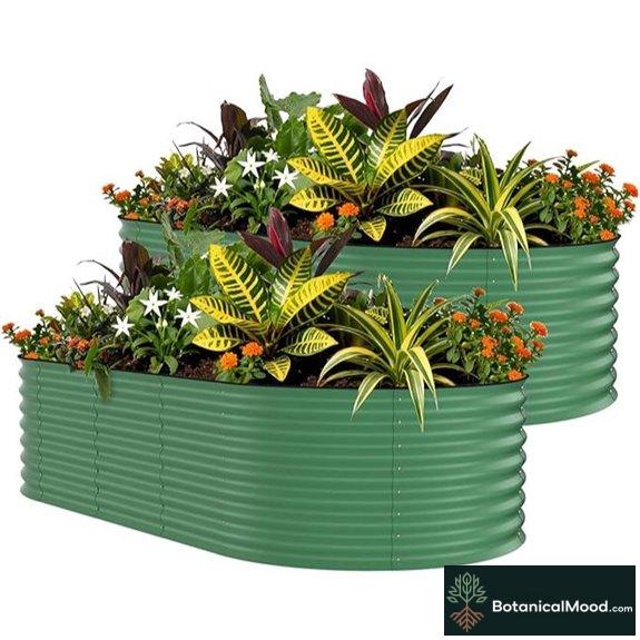 Garvee 2 Pack Galvanized Raised Garden Bed Kit