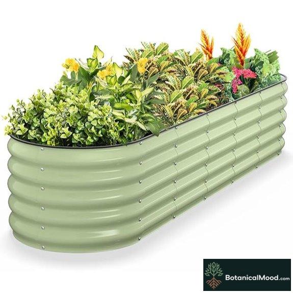 Kesfitt Raised Garden Bed – Galvanized Steel 8x2x1.5 ft
