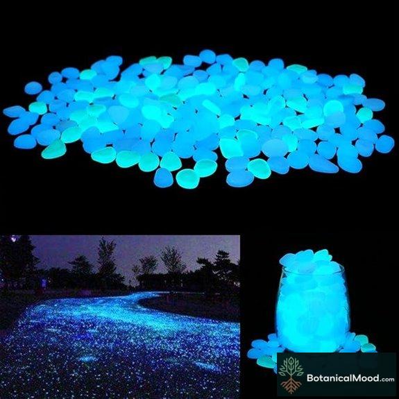 UNIME Glow-in-the-Dark Garden Pebbles (200 pcs)