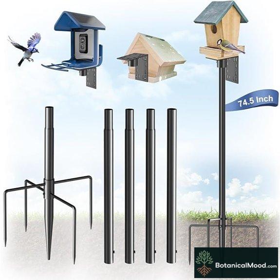 Onlyfly Bird Feeder Pole Stand 74.5 Inch Heavy Duty