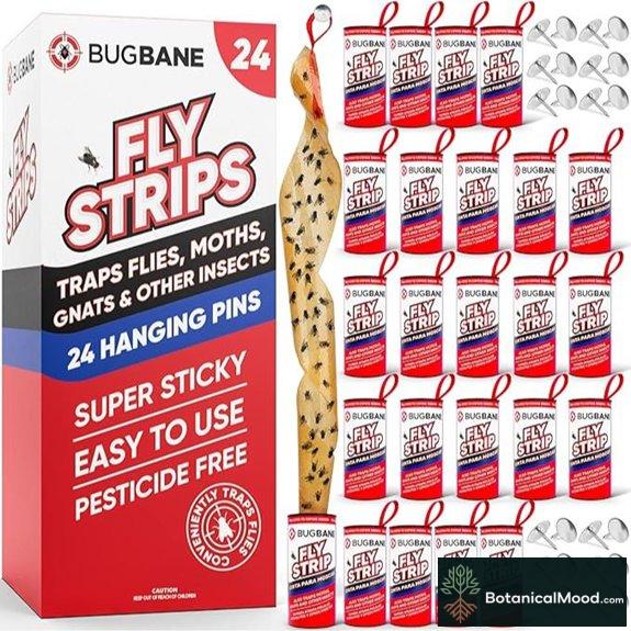 Fly Strips Indoor Sticky Fly Trap (24 Pack)