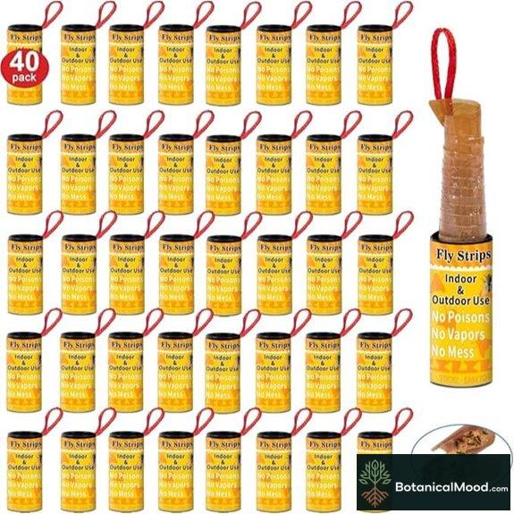 Fly Strips Trap Indoor Sticky Fly Paper (40 Pack)