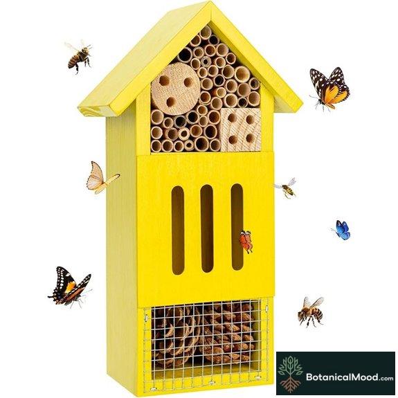 Bee House & Butterfly Habitat in Wooden Insect Shelter