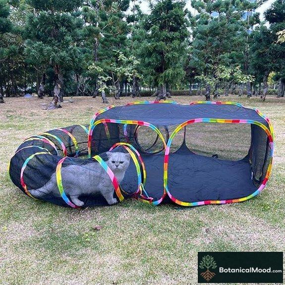 Outdoor Cat Enclosure Playpen with Mesh Tunnel