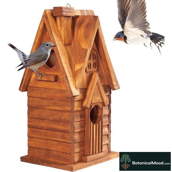 MIXUMON Outdoor Bird House for Bluebirds Finches Cardinals