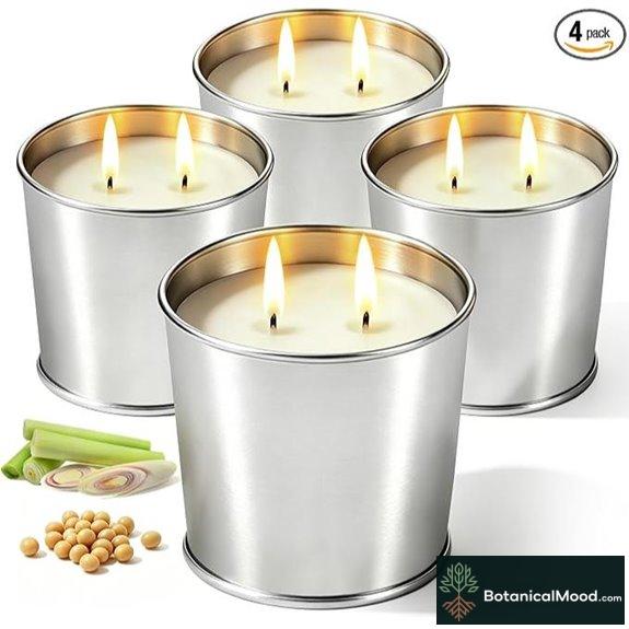 Citronella Candles Outdoor 4 Pack Long-Lasting Burn