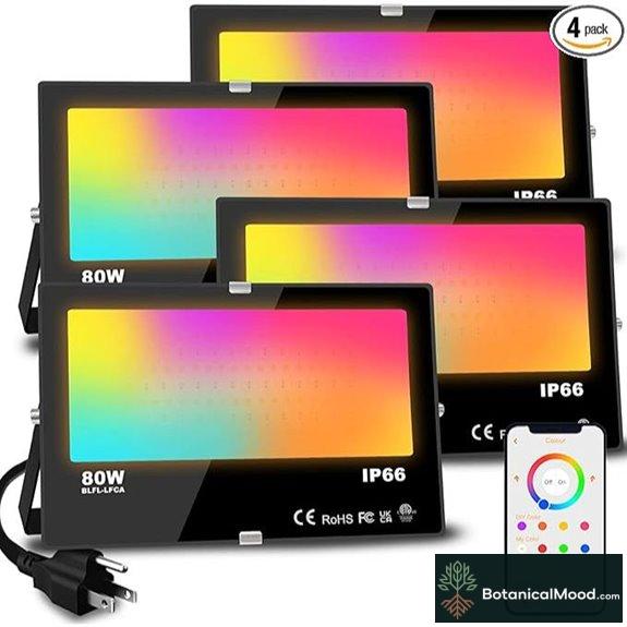 MELPO RGB Outdoor LED Flood Light (4-Pack)