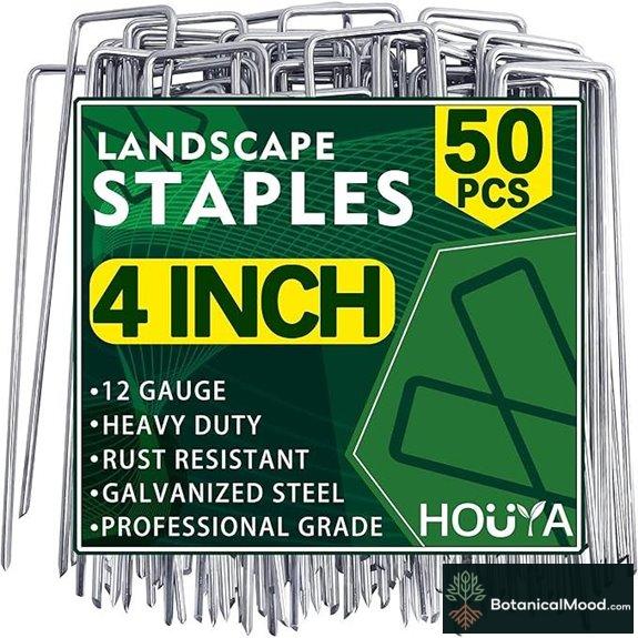 50 Pack 4-Inch Galvanized Landscape Staples