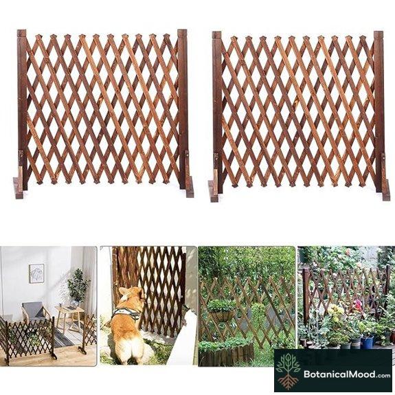 Nisorpa 2 Pack Retractable Wooden Garden Fences