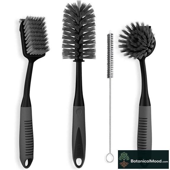 Dish Brush Set of 4 with Non-Slip Handles
