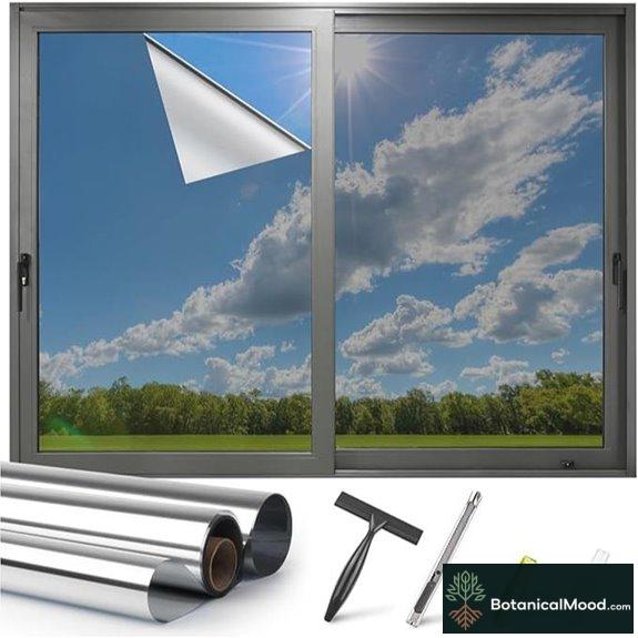 Kromapolis Reflective Privacy Window Film (Silver 17.5x78.7)