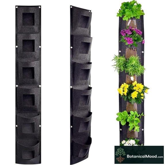 Vertical Grow Bag with 6 Pockets for Indoor/Outdoor