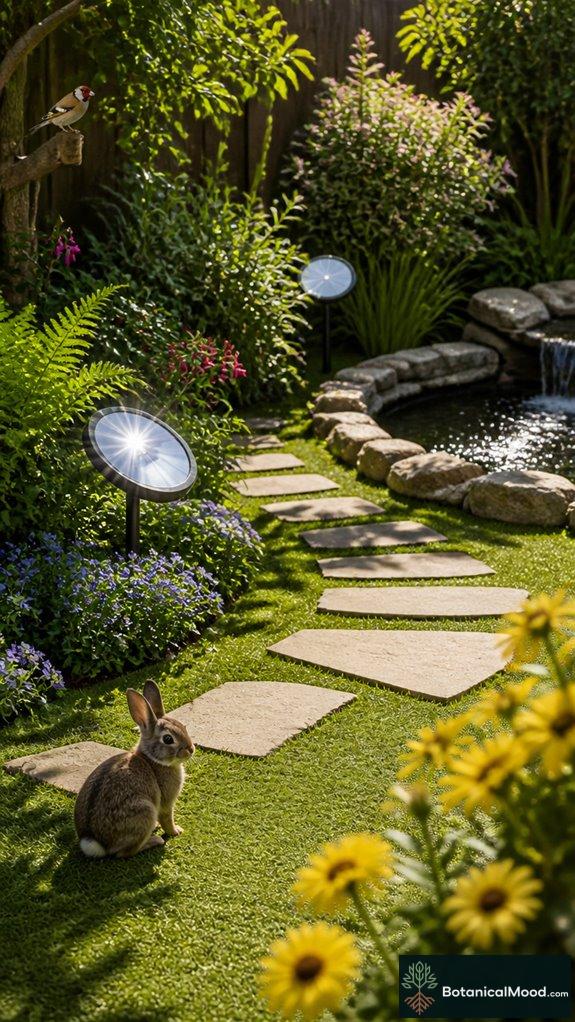 solar powered reflective garden decor